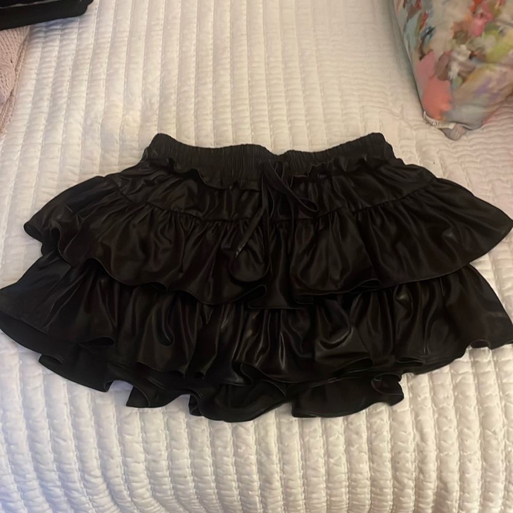 Black Metallic Skort